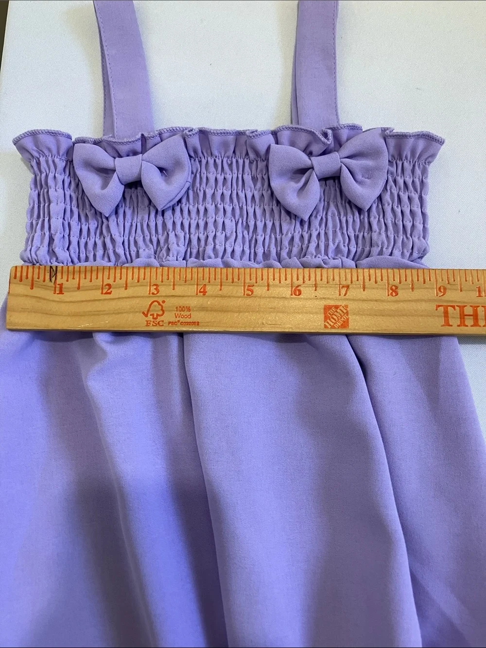 Girls' Lavender Bow Smocked Sundress